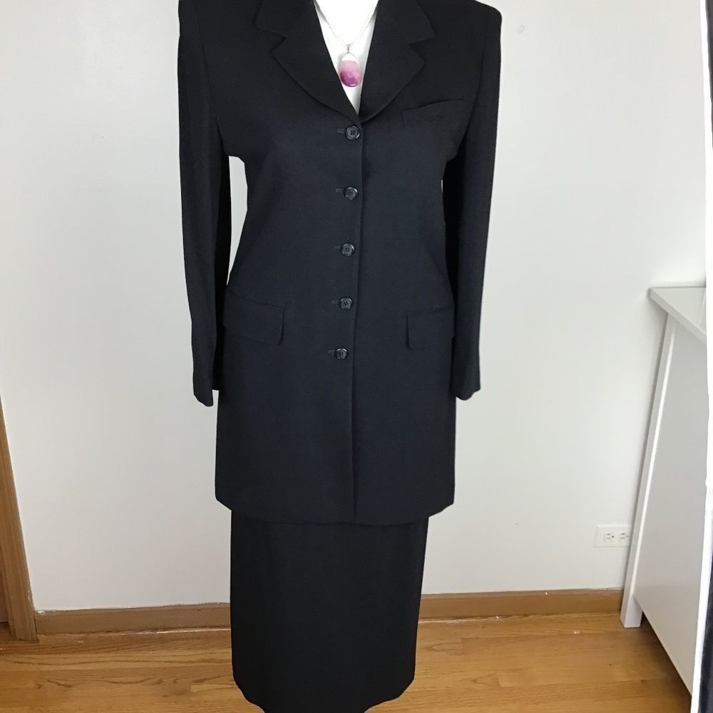 Jones NewYork black wool 3 pc suit